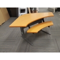 Teknion Sit Stand Height Adjustable corner Desk w/Keyboard